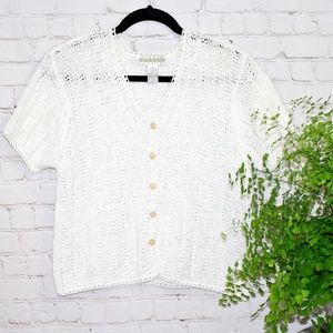 Sigrid Olsen Sport Woven Buttoned Cardigan